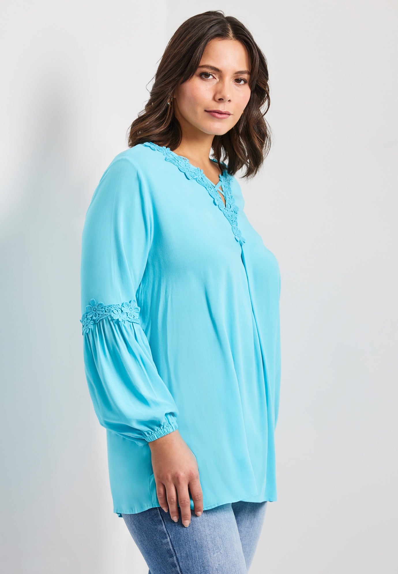 Crochet Lace Trim Top image number 3