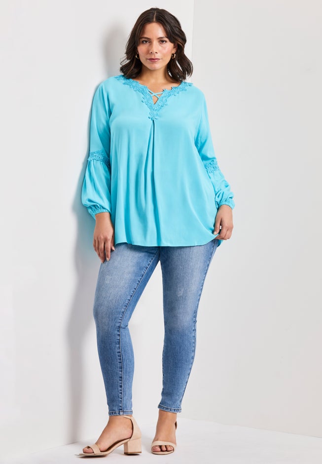 Crochet Lace Trim Top image number 1