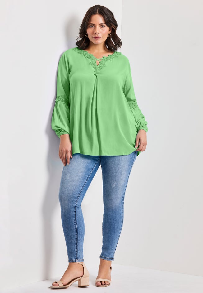 Crochet Lace Trim Top image number 1