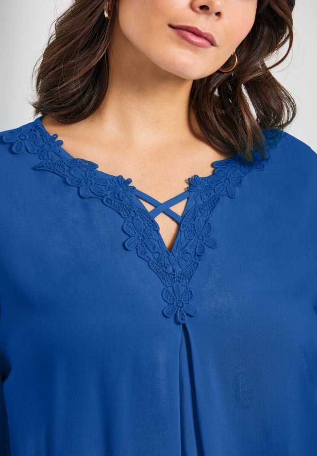 Crochet Lace Trim Top image number 4