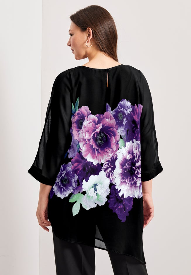 Printed Asymmetric Blouse image number 1