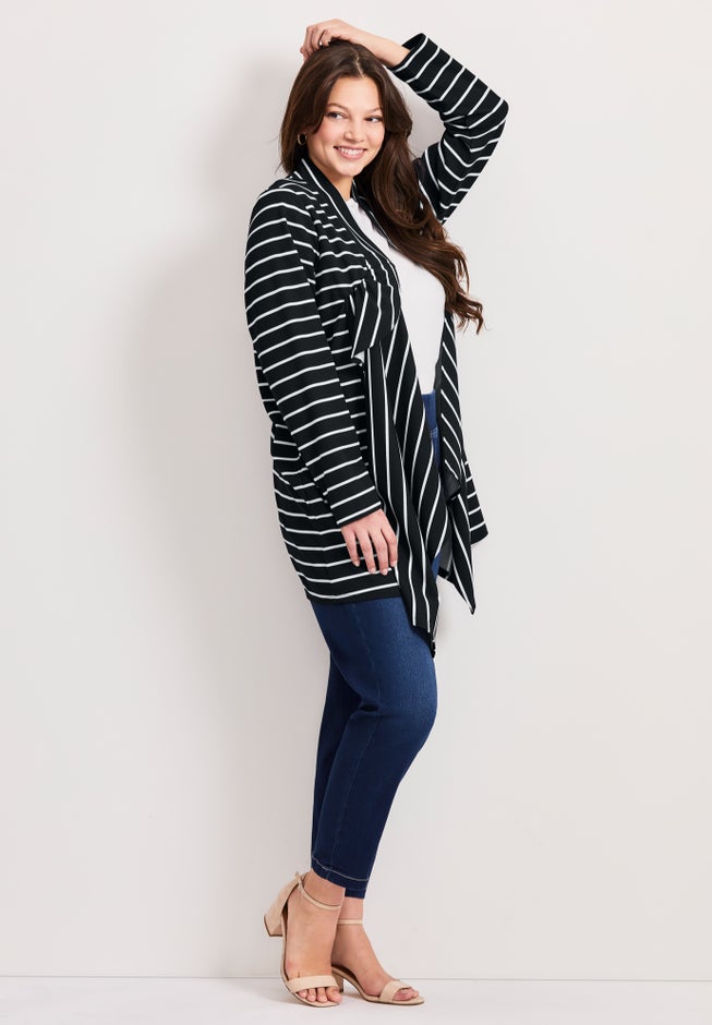 Striped Cascade Cardigan image number 1