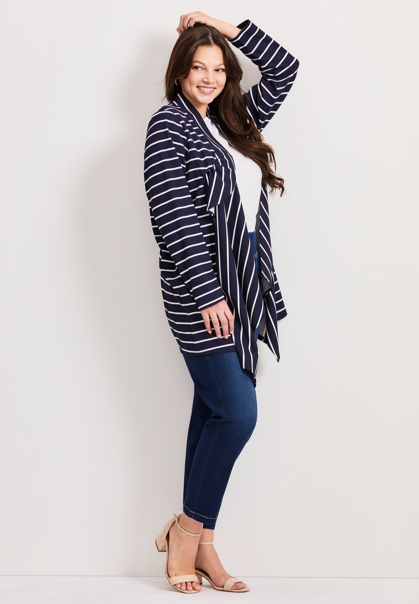 Striped Cascade Cardigan image number 1