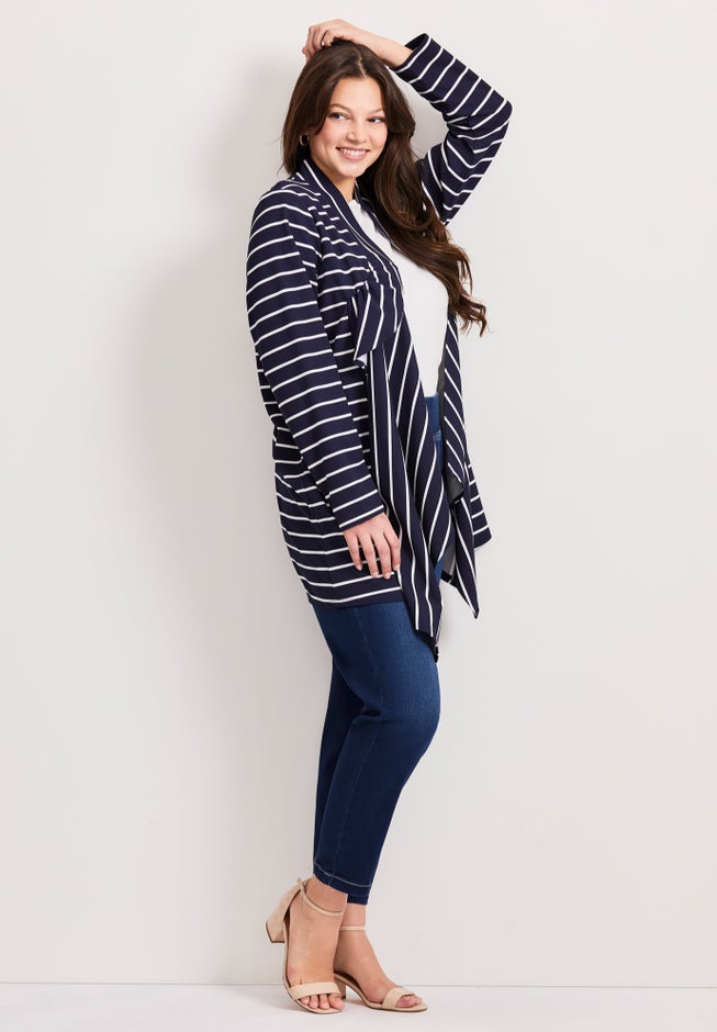 Striped Cascade Cardigan image number 1