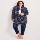 Striped Cascade Cardigan image number null