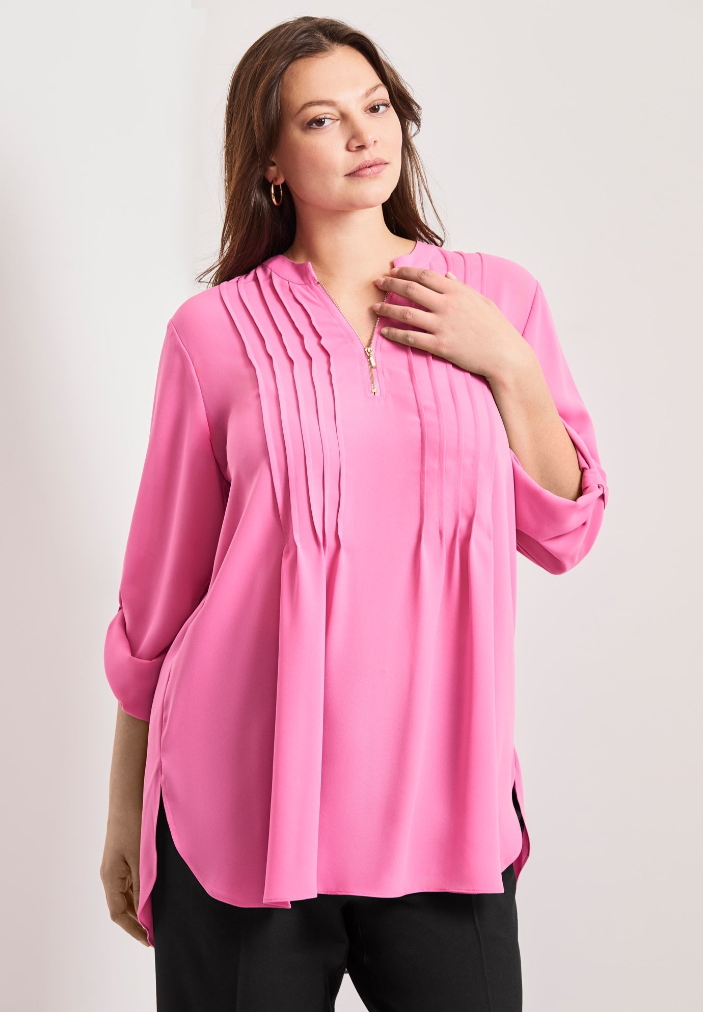 Roll Tab Zip Front Tunic image number 3