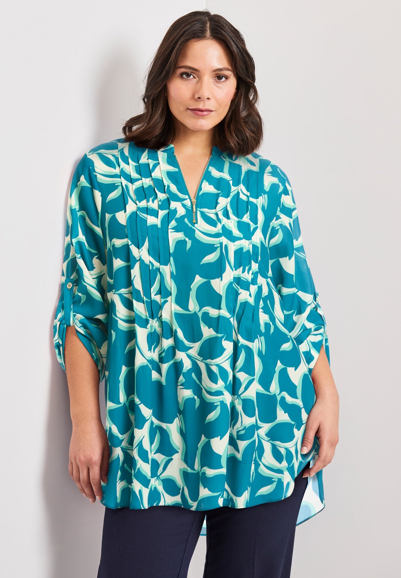 Roll Tab Zip Front Tunic image number 0