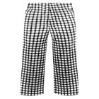 100% Cotton Wide Leg Gingham Seersucker Back Elastic Waist Crop Pants image number 2