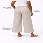 Gingham Back Elastic Wide Leg Crop Pants image number null