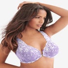 Embroidered Front-Close Underwire Bra image number null