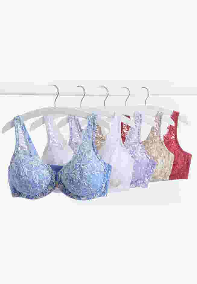 Embroidered Front-Close Underwire Bra image number 4