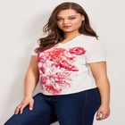 V-Neck Short Sleeve Graphic Tee image number null