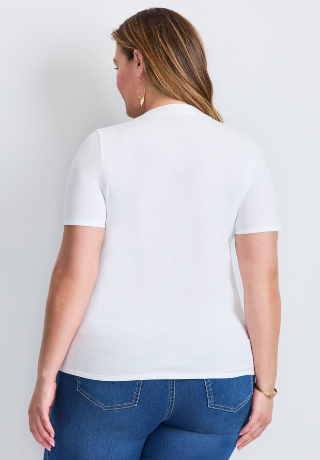 V-Neck Short Sleeve Graphic Tee image number 3