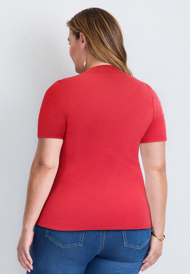 V-Neck Short Sleeve Graphic Tee image number 2