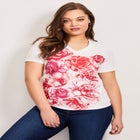 V-Neck Short Sleeve Graphic Tee image number null