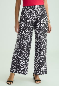 Stretch Knit Wide Leg Pant