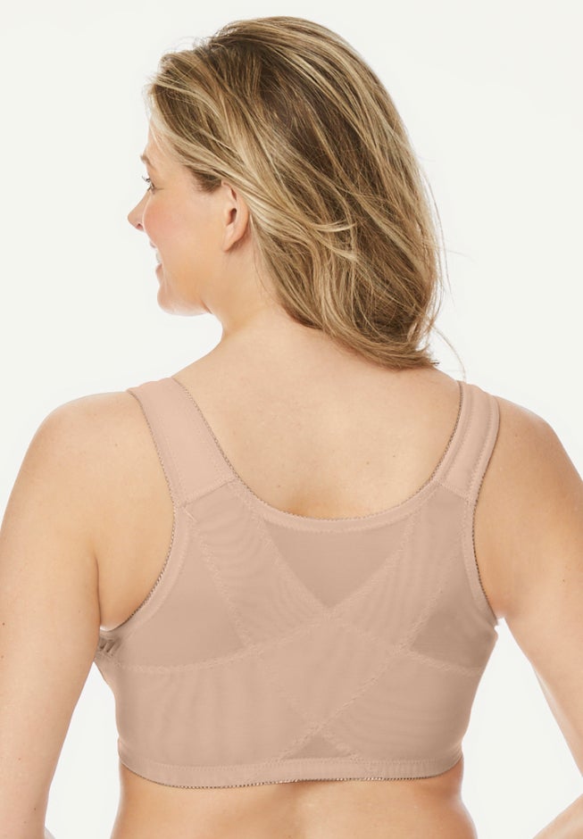 Front-Close Embroidered Wireless Posture Bra image number 2