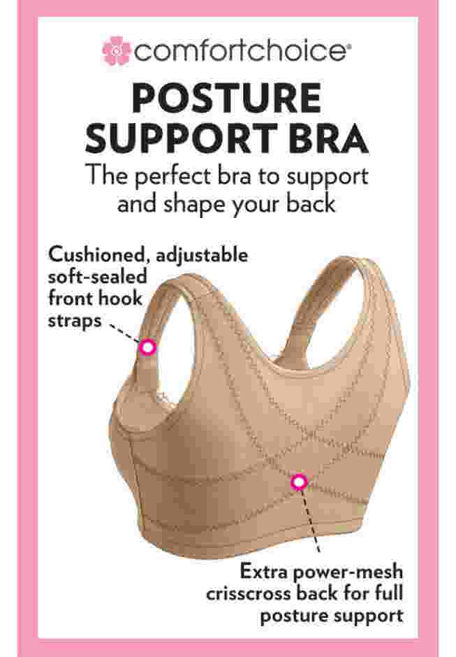 Front-Close Embroidered Wireless Posture Bra image number 5