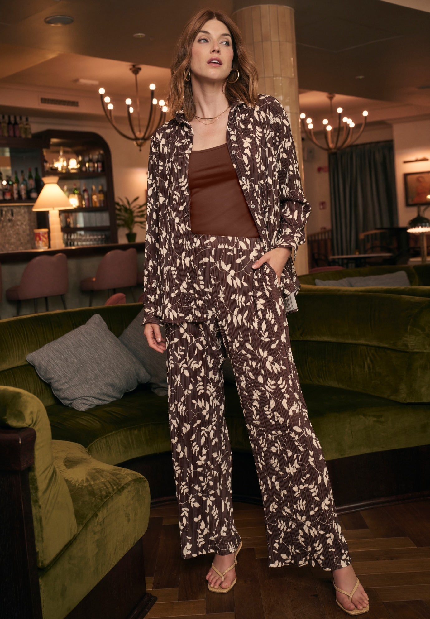 Plisse Wide-Leg Trouser image number 0