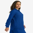 Plisse Button-Front Blouse image number null