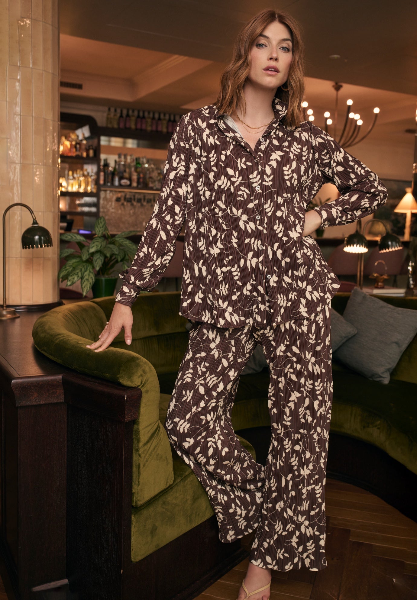 Plisse Wide-Leg Trouser image number 1
