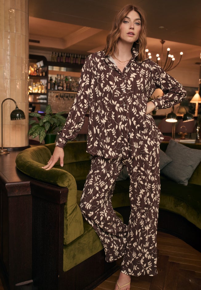 Plisse Wide-Leg Trouser image number 1