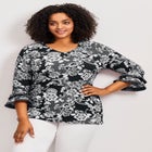 Tiered Ruffle Sleeve Top image number null
