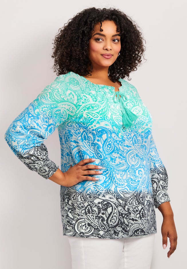 Ombre Print Top image number 3