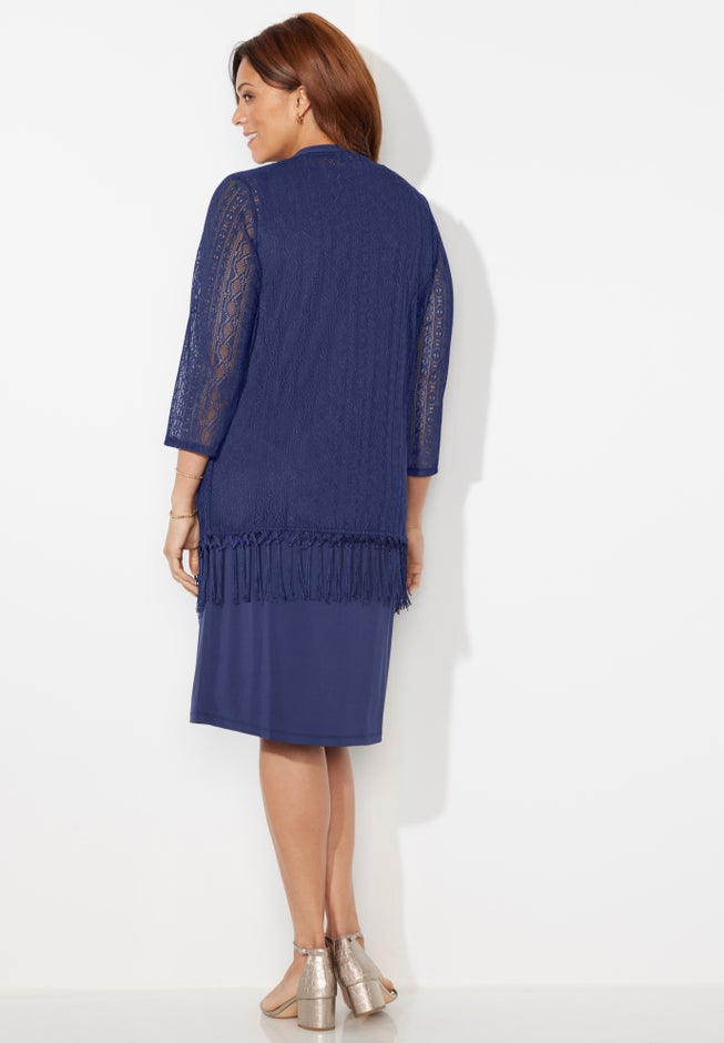 Crochet Fringe Jacket and Dress image number 1