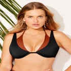 Underwire Shimmer Peekaboo Bikini Top image number 3
