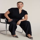 Short-Sleeve Notch Collar Blouse image number 3
