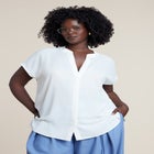Short-Sleeve Notch Collar Blouse image number 0