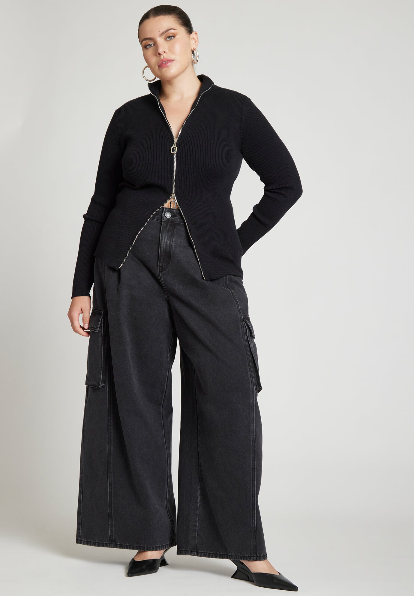 Two Way Zipper Sweater image number 3