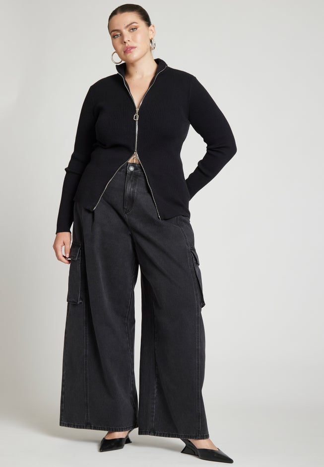 Two Way Zipper Sweater image number 3