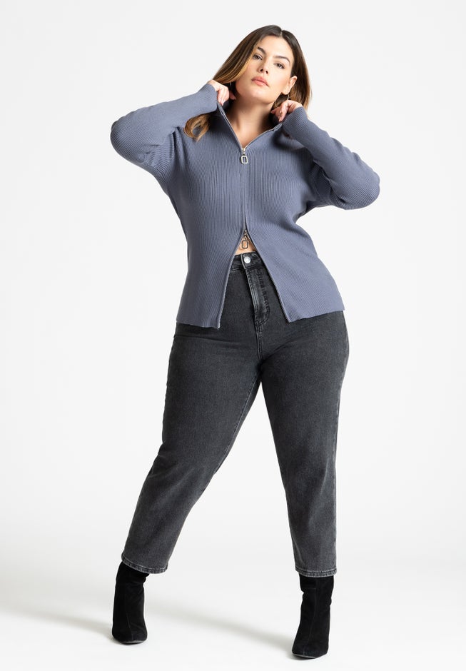 Two Way Zipper Sweater image number 2