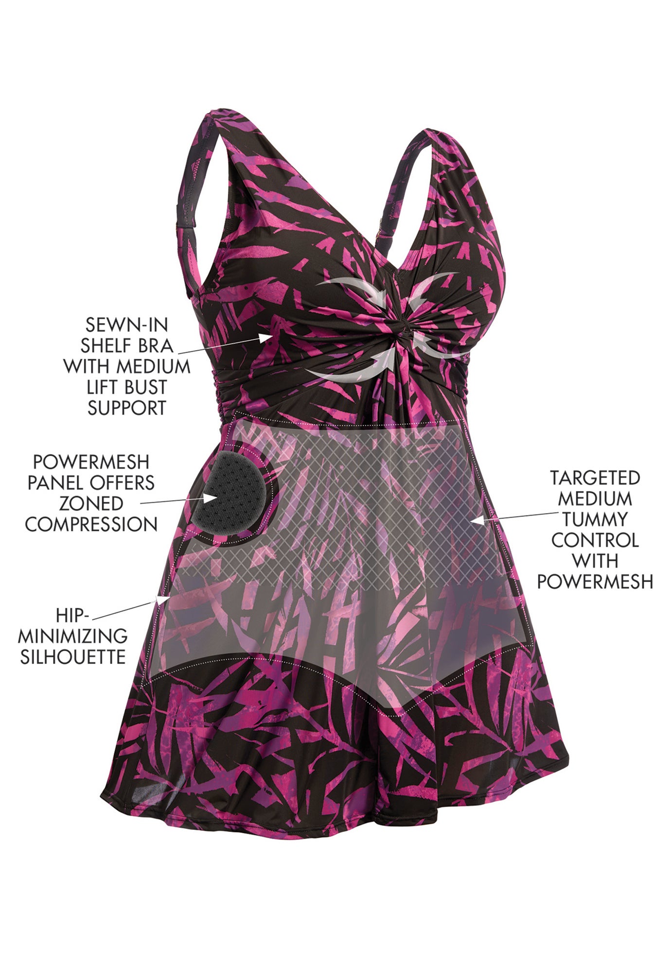 Twist-Front Swim Dress image number 4