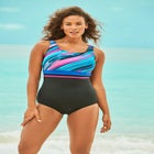 Empire-Waist Swimsuit with Molded Bra image number null