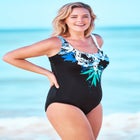 One-Piece Tank Swimsuit with Adjustable Straps image number 2