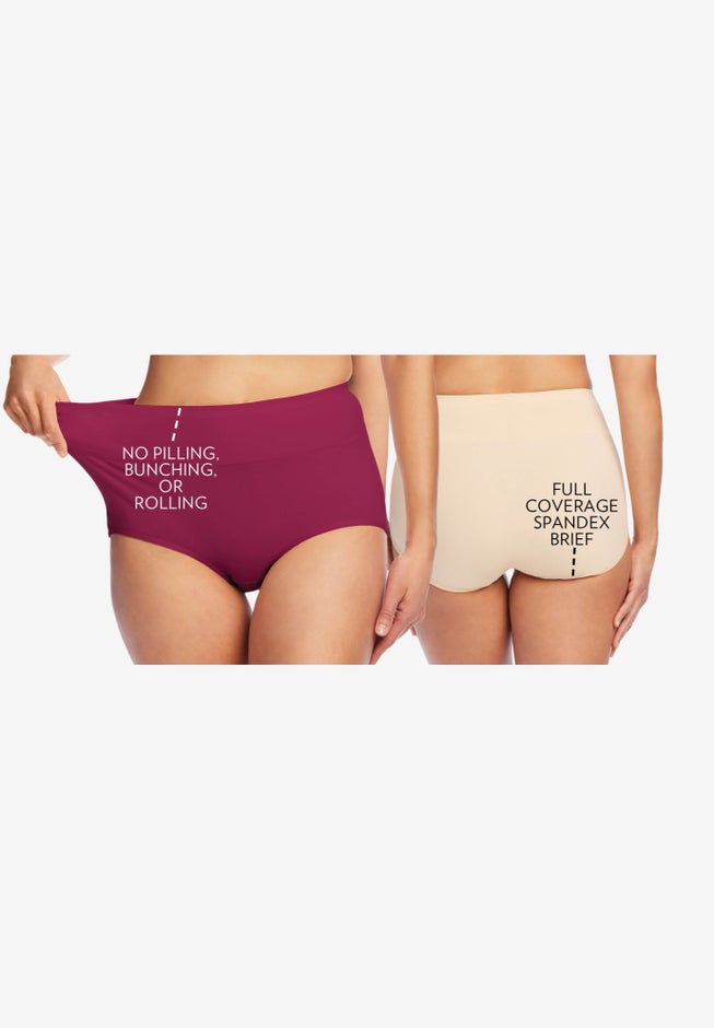 Cotton Spandex Comfort Waist Brief 2-Pack image number 4