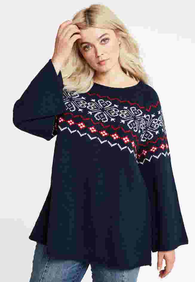 Patterned A-line Sweater image number 0