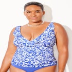 Ruffle V-Neck Tankini Top image number null