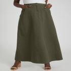 Denim Inset Maxi Skirt image number null