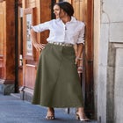Denim Inset Maxi Skirt image number null