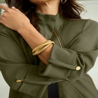 Knit Crepe Winged Collar Set image number null