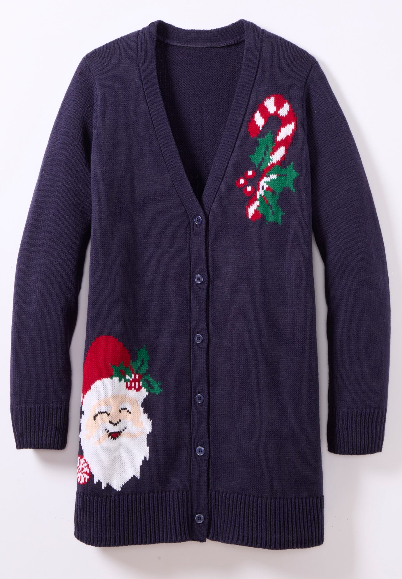 Holiday Button-Front Cardigan image number 4