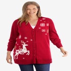 Holiday Button-Front Cardigan image number 0
