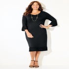 Bell Sleeve Ponte Mesh Shift Shirtdress image number null