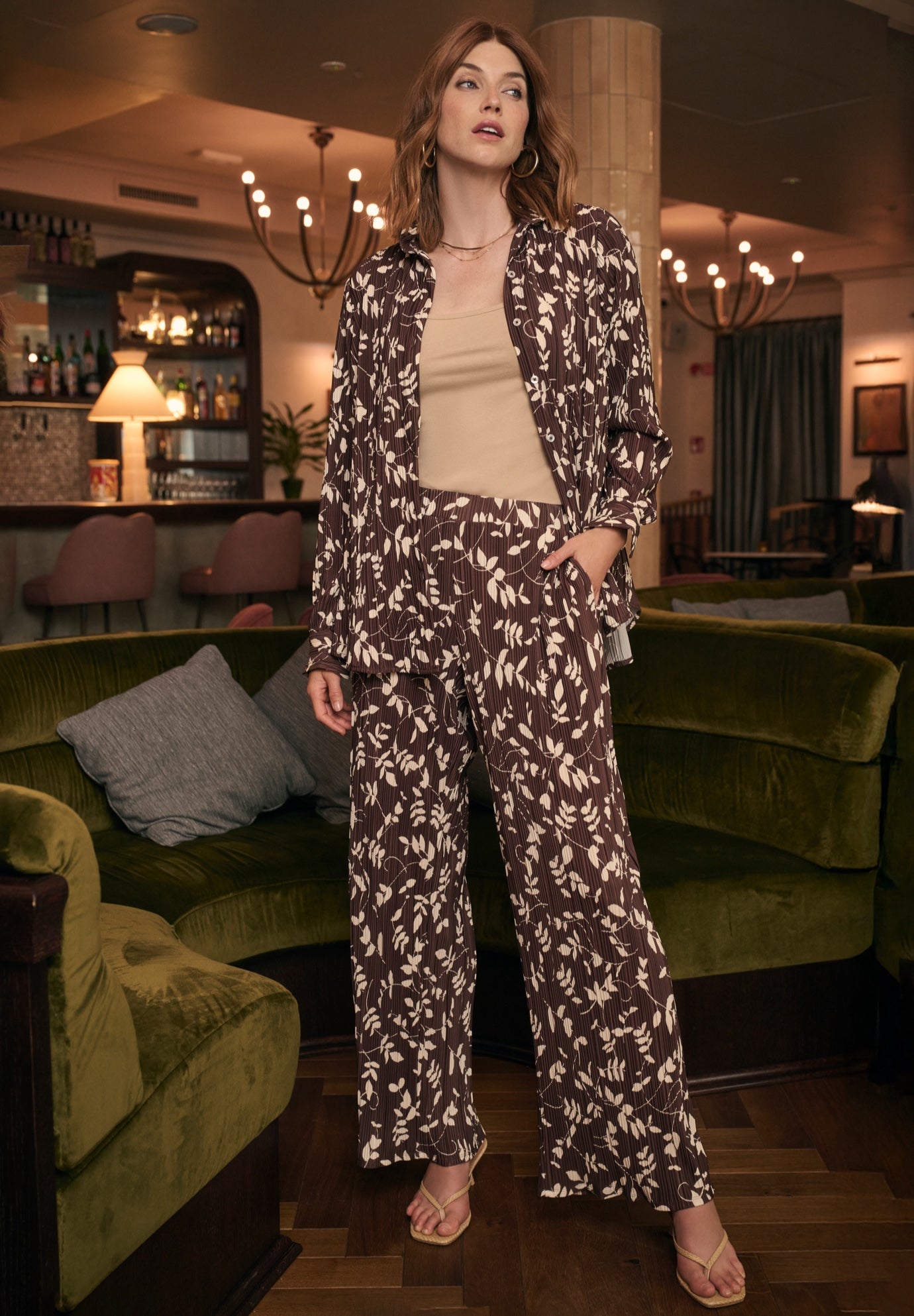 Plisse Wide-Leg Trouser image number 0