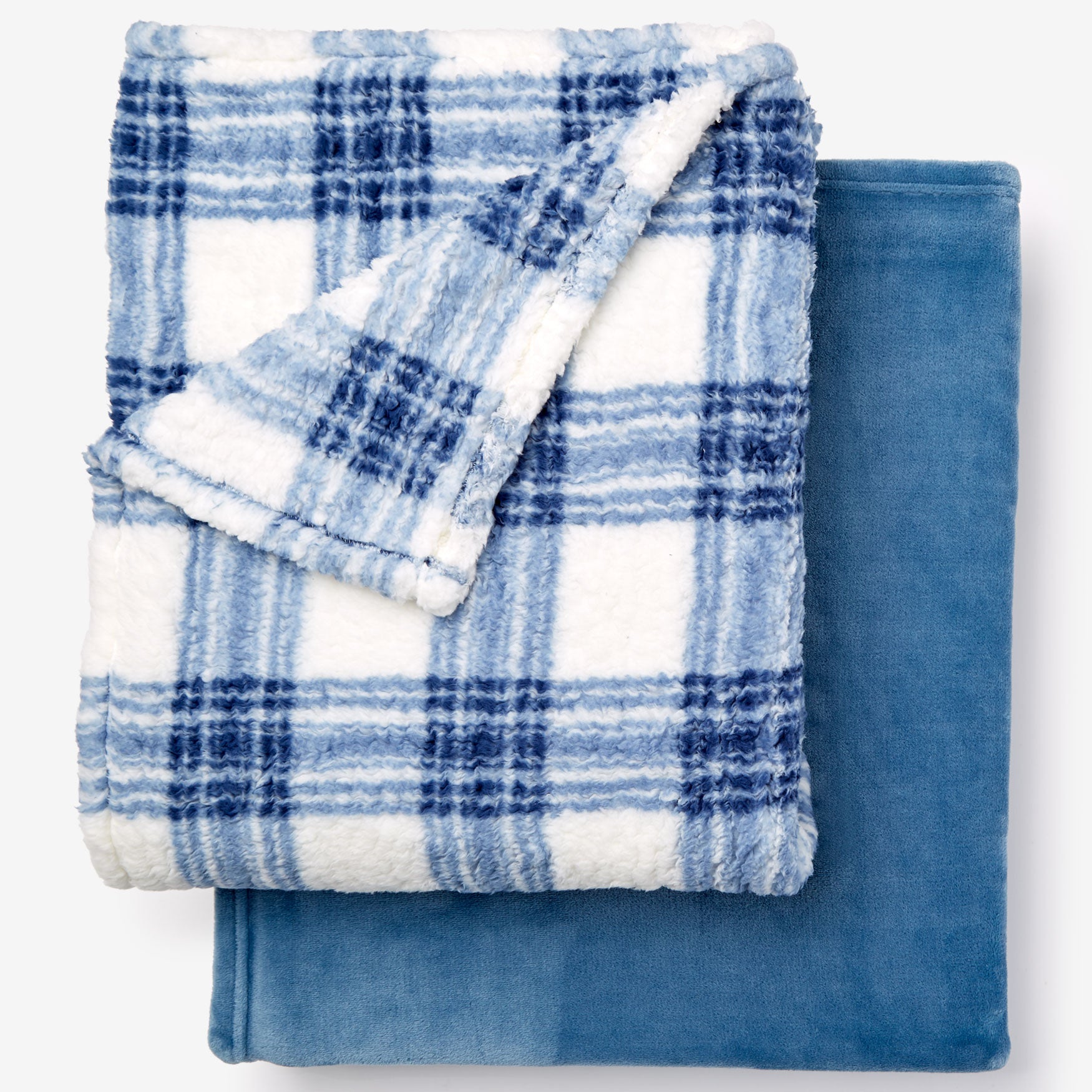 Ultra-Cozy Sherpa Fleece Blanket & Matching Throw Set image number 0