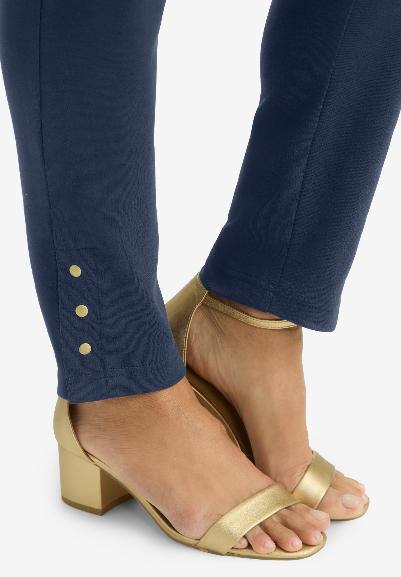 Stretch Soft Knit Slim Straight Snap Pant image number 3